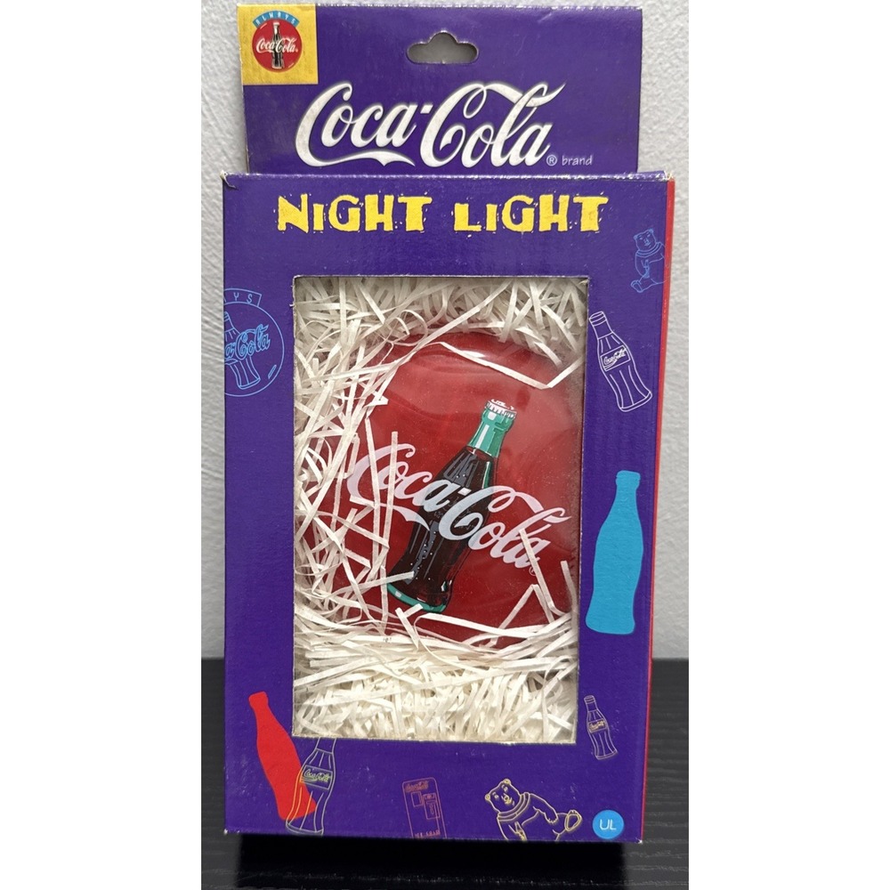 Vintage 1996 Coca-Cola Night Light Primal Lite Coke Bottle NOS Original Box